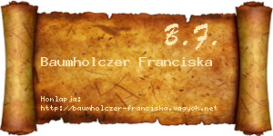 Baumholczer Franciska névjegykártya